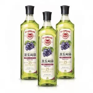 해표 포도씨유 900ml X 3개 튀김 부침용 식용유
