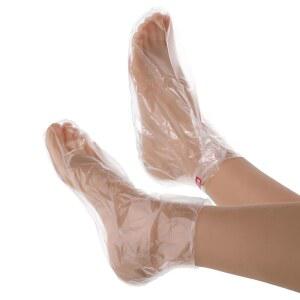 Qia u 100Pcs 파라핀 목욕 라이너 일회용 발 필름 커버 플라스틱 보습 양말 갈라짐 방지 백 건조 균열 손 스킨 케어 스파 체험 신발