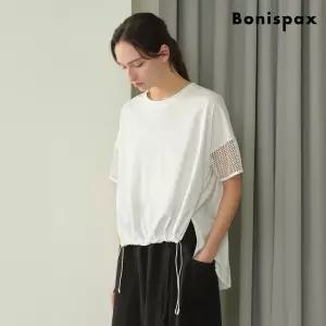 보니스팍스 정상가:69000원ㅣ백 플리츠 소매 펀칭 반팔 티셔츠 (XP2LW008L0) 1081034