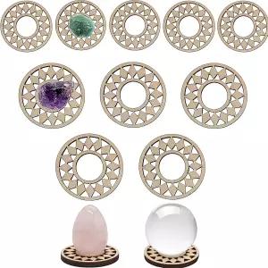 뉴스레이유 10 PCS 우드 크리스탈 볼 스탠드 20 - 100mm 구 나무 홀더 디스플레이 록