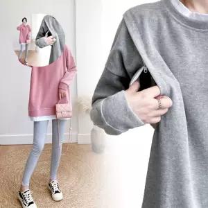 (제스트)임산부 긴팔 빅사이즈 수유복 프릴넥 수유원피스 외출