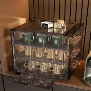 아크릴 컵진열장 미니찬장 복고풍 수납장 그릇장 찬장