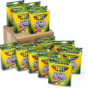 크레욜라 울트라 클린 워셔블 대형 크레용 대량 학용품 16개들이 12팩