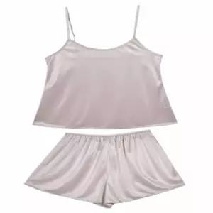 홈 잠옷 웨어 여성 실크 슬립 세트 상하 끈 가족 [fFKUBP1]
