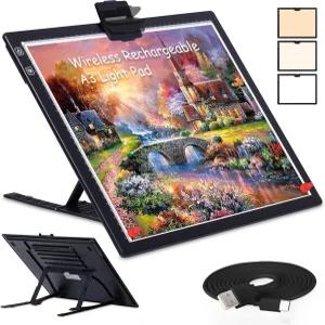 A3 충전식 라이트 보드 Comzler 무선 패드 배터리 구동 크리컷 비닐용 트레이싱 박스 제초 도구 스케치