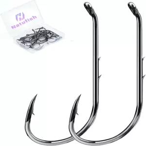 자연어 미끼 낚시 바늘 50개 홀더 갈고리 오프셋/더블 철조망/롱 섕크/다운 를 위한 부드러운 살아있는