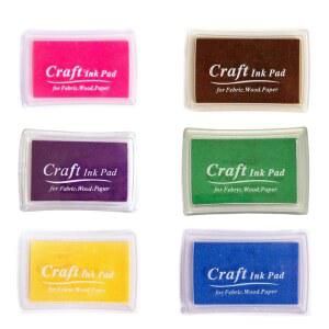 JZTang 6개 공예 잉크 패드, 고무 스탬프, 종이, 스크랩북, 나무 원단, 6가지 독특한 순수 색상을 위한 세탁 가능 패드