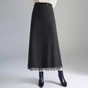 여친 치마 롱 모직 가을 오피스룩 겨울 A라인 허리 로맨틱 정장 밴딩 슬림핏 DUCHI4