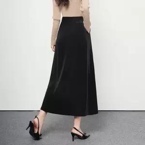 스커트 롱 겨울 캐주얼 여자 A라인 허리밴딩 슬림핏 기장 DUCHI4