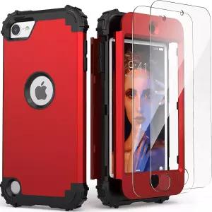 아이팟 터치 7세대 케이스용 IDewel 2개의 스크린 프로텍터 하이브리드 3 in 1 충격 방지 슬림 헤비 듀티