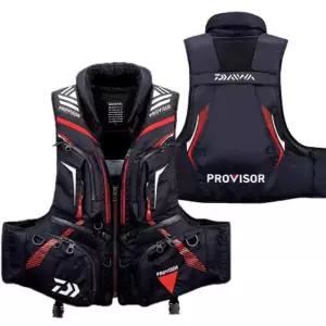 낚시조끼 루어 구명 베스트 낚시복 통기성 다기능 방수 블랙레드