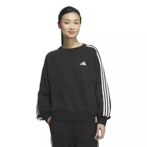 아디다스 여성용 에센셜 플러스 3-스트라이프 프렌치 테리 크루 스웨트셔츠 (JW4487) 121167