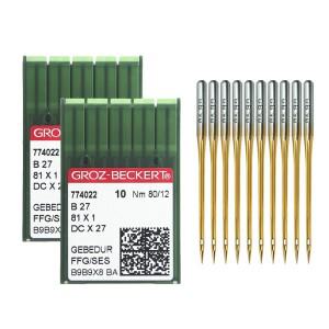 산업용 오버록 기계용 DCX27 GEBEDUR 내열성 그로츠-베커트 바늘 20개 DCx1 B27  81x1 DCx27