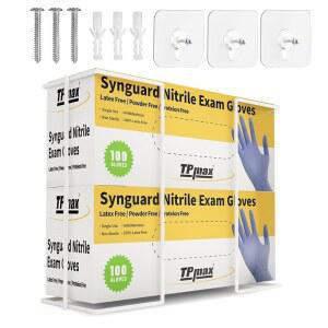 [미국배송] XL 글러브 박스 페이셜 티슈 홀더 장갑용 와이어 랙 디스펜서 종이 타월 정리함 발행 - 장착 액세서리 포함 최대 2개의 상자 보관 가능 실험실 식품 서비스 및 가정에 적합