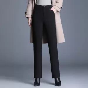 헐크 바지 여성 여친 스트레이트팬츠 기모 카고 슬림핏 하이웨스트 정장 스모크 9부 KKE3