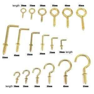 25피스 황금 그림  프레임 램프 라이트 캐비닛 식물 커튼 커튼 그물 와이어 아이 볼트 나사 옷걸이 O L C