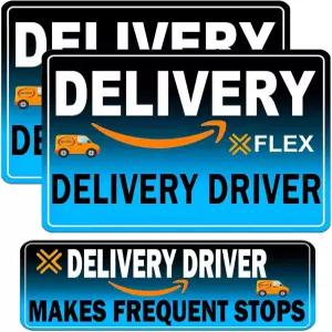 플렉스 배송 드라이버 자동차 자석 3PCS 빈번한 스톱 탈착식 세트 차량 도어 및 범퍼 표지판 고반사 방수