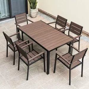 야외테이블세트 6인용 카페 체어 테라스 공원 옥외 세트