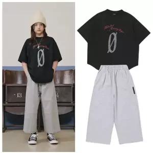 블루테일2 AAA7TS01BK72MG 주니어 남아 여아 블랙 오버 반팔 티셔츠 멜란지 져지 팬츠 상하세트