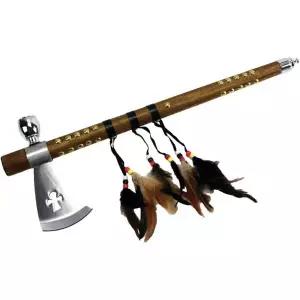 우자우 Co L111 원주민 평화 파이프 토마호크 도끼 18인치 실버