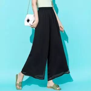 여성 허리 고무줄 밴딩 데일리 쉬폰 넓은 통바지 40대 여자대학생