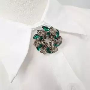 포인트 큐빅 코사지 정장 여성 스카프 블라우스 브로치 남방 꽃모양 [fEBF751]
