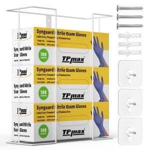 [미국배송] XL 장갑 상자 홀더 장갑용 와이어 랙 디스펜서 - 티슈 페이퍼 타월 정리함 장착 액세서리 포함 최대 3개의 상자를 보관할 수 있어 실험실 식품 서비스 및 가정에 적합합니다