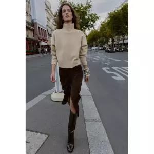 ZARA 자라 소프트 하이넥 니트 스웨터 - 베이지 735633