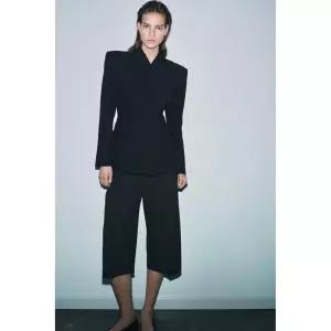 ZARA 자라 BERMUDA RECTA NERVIO ZW 컬렉션 - 블랙 735421