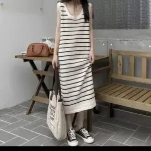 롱티 나시 원피스 여름 롱원피스 니트 단가라