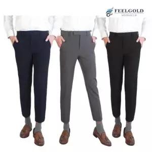 기모노턱 남성 기모 TR본딩 9부슬랙스팬츠 3종 줄자 A6812