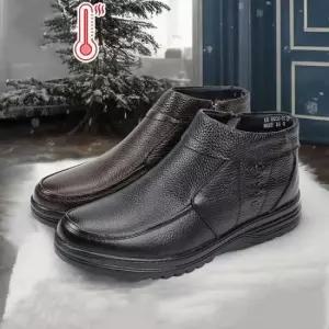 남자앵글부츠 소가죽 안감퍼 부츠 남자 방한화 미끄럼방지 키높이