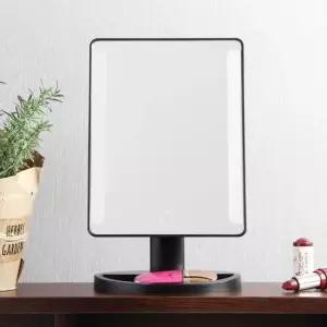 휴대용손거울 터치 스탠드 LED 조명거울 화장 탁상 거울