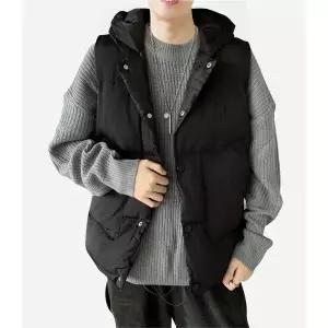 공용 레귤러 후드 패딩조끼 겨울조끼 낚시 등산 베스트