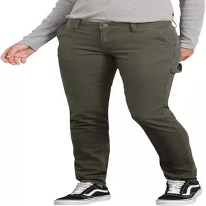 디키스 여성 슬림 스트레이트 스트레치 오리 목수 팬츠