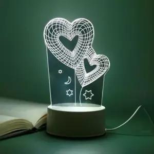 [데코] 하트풍선 3D 착시 아크릴 무드등 USB 입체 테이블조명