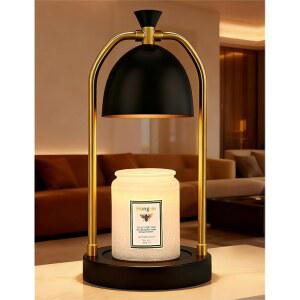 홍인 캔들 워머 램프 - 타이머 및 디밍 가능, 여성 엄마를 위한 아늑한 생일 선물, 모던 홈 데코 하우스 워밍 선물 왁스 멜트 워머 2개 전구 포함 병 캔들 (블랙)