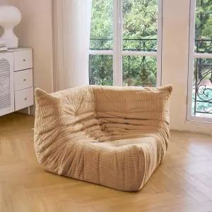 N V 파이어사이드 코너 의자 미드 센추리 암리스 플로어 소파 소프트 프리미엄 코듀로이 라운지 거실 침실