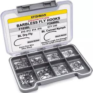 플라이 훅스 포 타이잉 드라이 웨트 바블레스 BL-님프 곡선 체코 스커드 낚시 훅 10 ~16 박스 포함 100-240