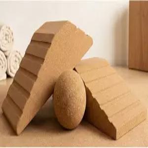 JouiiSiya 2-in-1 코크 요가 블록 2팩 내추럴 - 마사지 볼이 있는 이중 사용 스쿼트 웨지