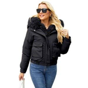 여성용 모던 버블 겨울 코트 두꺼운 패딩 재킷과 탈부착 가능한 퍼 후드 따뜻한 파카