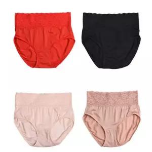 복부 잘 감싸주는 하이웨스트 인견 레이스 팬티 0476ow