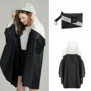 여자 휴대용 여름 지퍼 케이프 우의 코트