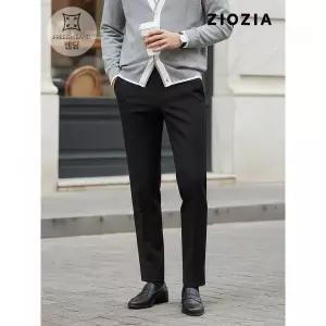 국내매장품 지오지아 ZIOZIA 테이퍼드 블랙 베이직 슬랙스 S (ABE1PP1101_BK) 286139