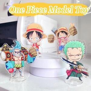 원피스 Luffy Roronoa 액션 피규어 애니메이션 아크릴 데스크 스탠드 그림 모델 장난감 책상 장식 플레이트