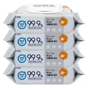 깨끗한나라 클린 손소독 티슈 캡형 60매 X 4개