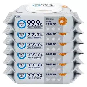 깨끗한나라 클린 손소독 티슈 캡형 60매 X 6개