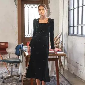 [프라우드마리]PM_Starlit velvet black dress