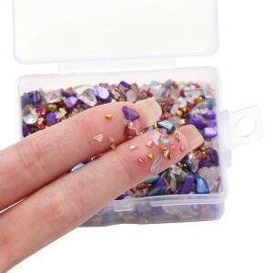 50 상자 혼합 유리 크리스탈 분쇄 된 돌 에폭시 수지 필러 DIY 쥬얼리 액세서리  네일 아트 공예