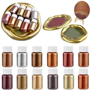 금속성 수지 안료 반짝이는 금색 은색 진주색 착색제 염료 에폭시 보석 제작 용품